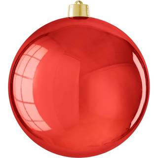 Stor julekugle blank rød 20 cm i dia