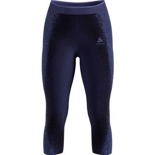 Odlo Women's BL Bottom 3/4 Performance Warm Blackcomb Syntetisk undertøj Damer størrelse L farve blå