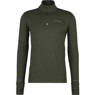Stoic HelsingborgSt. Performance Longsleeve with Zip Løbeshirt Herrer størrelse M farve olivengrøn