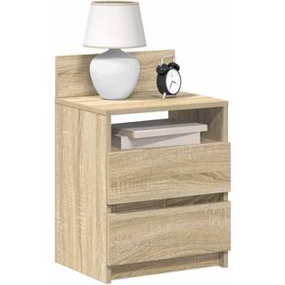 Sengebord Med 2 Skuffer 40X33X60 Cm Kunsteg - 2 / Sonoma-eg