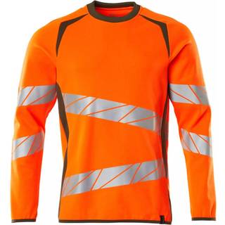 MASCOT ACCELERATE SAFE sweatshirt, hi-vis orange/mosgrøn - S