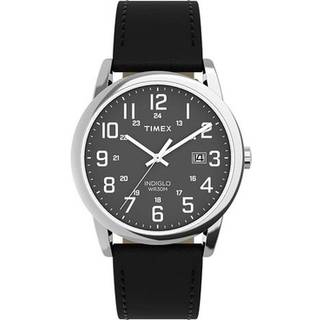 Timex Easy Reader Classic Quartz Black Dial Leather Strap Men's Watch TW2Y12800