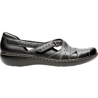 Clarks Womens Ashland Spin Q Slip On Loafer Black 95 X-Wide Us