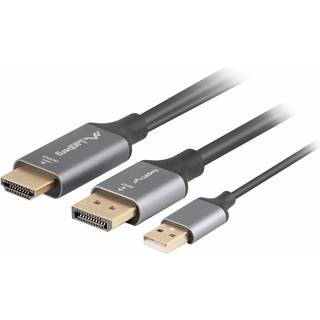 Lanberg HDMI til DisplayPort Kabel 4K Sort - 1.8m
