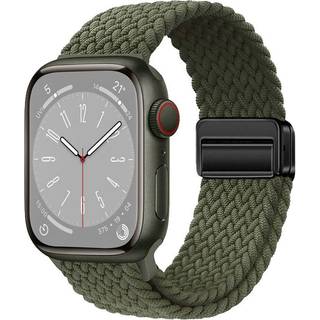 Apple Watch (42/44/SE/45/46/49mm) Nylon Rem Lippa - Magnetisk Lås - Grøn