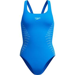 Speedo Women's Placement Muscleback Badedragt Damer størrelse 36 farve blå
