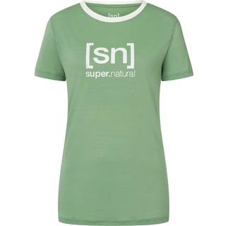 super.natural Women's The Essential Logo Tee Merino-shirt Damer størrelse S farve grøn/turkis