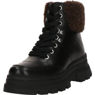 Læderstøvler med imiteret pelskant