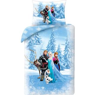 Disney Frost Sengetøj med Elsa, Anna, Kristoff, Olaf & Sven