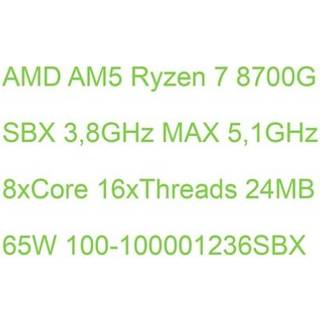 AMD Ryzen 7 8700G Wraith Stealth CPU - 8 kerner - 4.2 GHz - AMD AM5 - AMD Boxed (med køler)