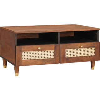 Sofaborde Brun 80 x 54 x 40 cm Rattan og solid mango træ