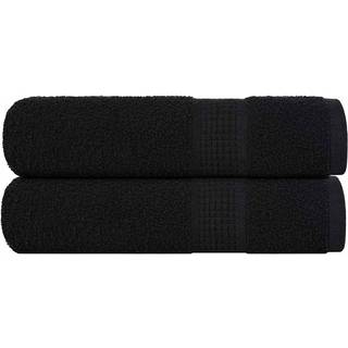 håndklæder 2 stk. FROGN sorte 50x100 cm 100% bomuld