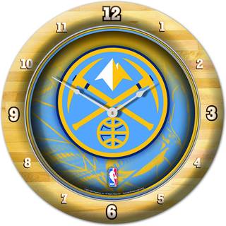 Denver Nuggets Clock Round Wall Style Chrome