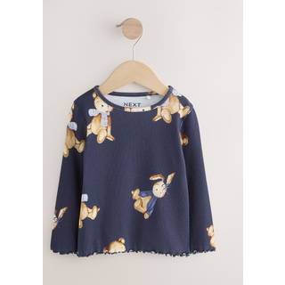 Next Navy Bear Rib Long Sleeve T-Shirt (3mths-7yrs)
