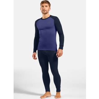 Odlo Men's Odlo Active Warm Base Layer Set Dark Sapphire - Skipper Blue, M