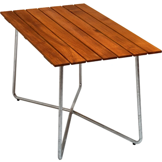 Grythyttan Stålmöbler Bord B25A Teak/galvaniseret stål 120 x 70 cm