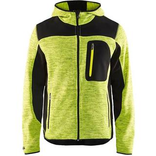 Blåkläder 4930 Strikket jakke med softshell / Strikket jakke med softshell - L - High Vis Gul/Sort
