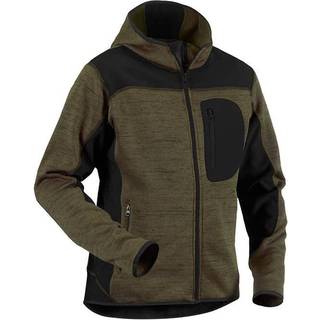 Blåkläder strikket jakke med softshell armygrøn/sort M