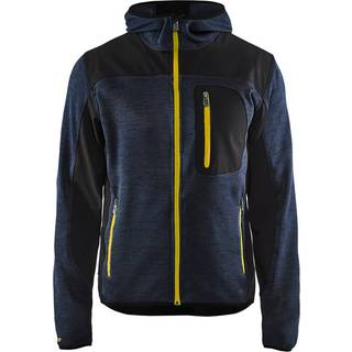 Blåkläder 4930 Strikket jakke med softshell / Strikket jakke med softshell - XS - Mørk Marineblå/Gul