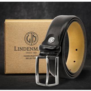 Lindenmann Herren Gürtel schwarz Glattleder