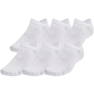 Under Armour Essential Unisex 6-Pack No-Show Socks White / White / Halo Gray L