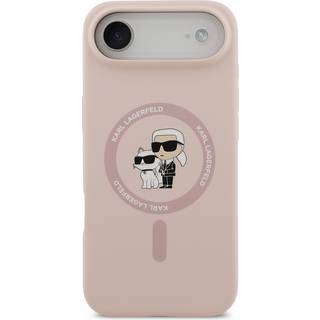 iPhone Air Karl Lagerfeld Karl and Choupette MagSafe Cover i flydende silikone - Pink