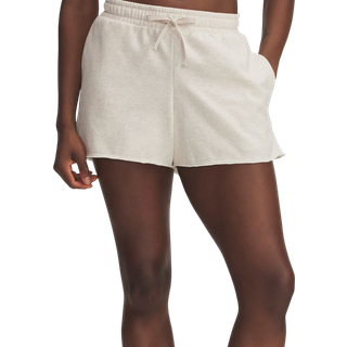 Under Armour Rival Terry Women's 3" Shorts Oatmeal Light Heather / White L