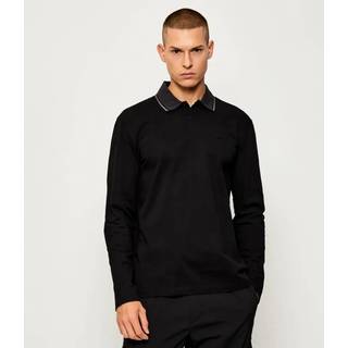 BOSS Plisy Long Sleeve Polo T Shirt Black