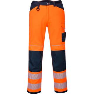 PW3 Hi-Vis håndværkerbukser - Orange/Marineblå (Størrelse: 30)