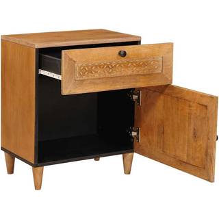 Sengebord med skuffe Lysebrun 50 x 33 x 60 cm Massivt mangotræ