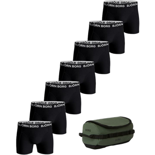 Björn Borg Cotton Stretch Boxers + Wash Bag 7-pack Multi, XXL