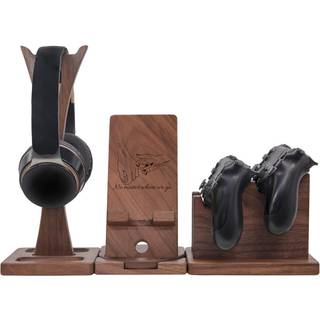 Gamer-gave til parret ham Hendes justerbare controller-arrangr med hovedtelefonholder Roterende telefonstativ og spil-controller-stativ - Unik g