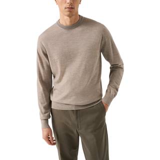 Eton Merino Knitted Crew Neck Beige