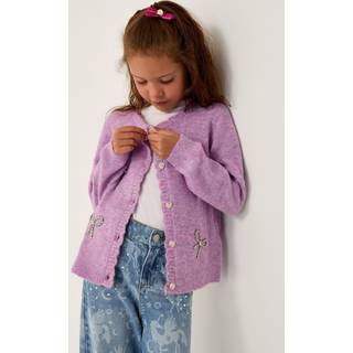 Monsoon Monsoon Purple Rhinestone Bow Embellished Cardigan