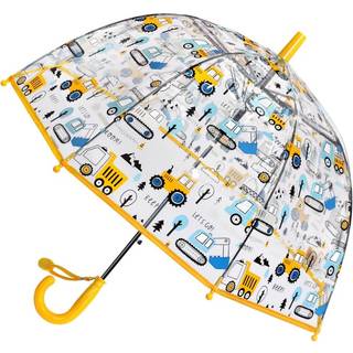 TEMU 8-ribs Automatic Open Transparent Kids Umbrella - Cute Cartoon Pattern Pvc Fabric Iron Carbon Fiber Frame Plastic Handle Casual For Boys And Girls