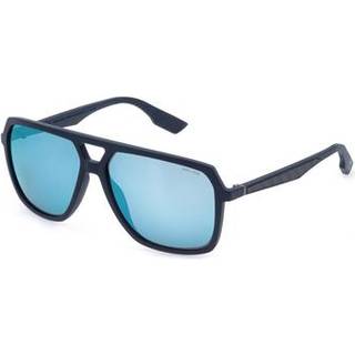 Police Mand SPLR50M R22B Solbriller Injiceret Blå Røg Firkantet Normal Spejlvendt - Blå