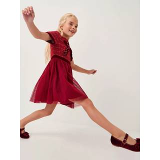 Monsoon Monsoon Diamanté Sløjfe Tweed Festkjole - 14-15 år