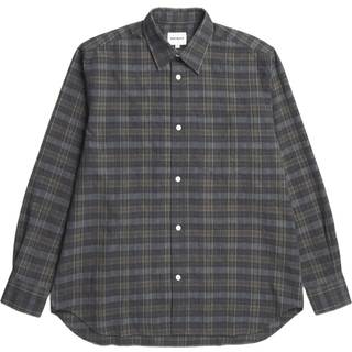 Norse Projects Ole Oversized Wool Check Shirt Charcoal Grey - S