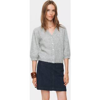 NÜMPH - Nusuri Brushed Ss Cardigan - Light Grey Mel - XXL - Grå - Knit