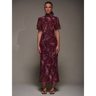 Jolie Moi Jolie Moi Høj hals blonde maxikjole med engleærmer - EU 46 (UK 18)