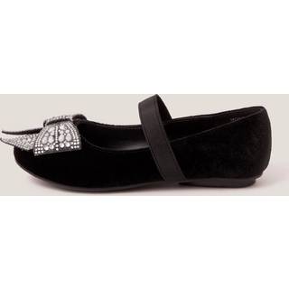 Monsoon Monsoon Black Jewel Bow Velvet Ballet Flats - EU 24 (UK 7)