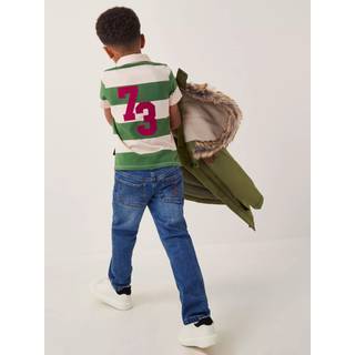 Monsoon Monsoon White Stripe Short Sleeve Polo Shirt - 146152cm