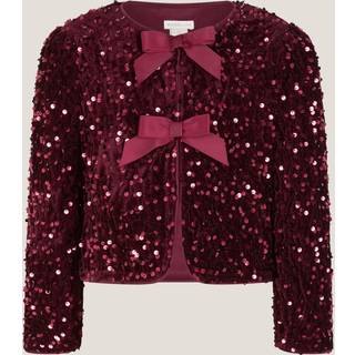 Monsoon Monsoon Red Velvet Sequin Bow Jacket