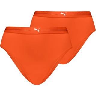 Puma 2-pak Women High Waist Brazilian Briefs - Orange - X-Small