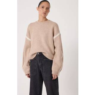 Hush Hush Natural Whitney Whipstitch Knitted Jumper