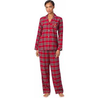 Lauren Ralph Lauren Lauren Ralph Lauren Børstet Twill Langærmet Pyjamas med Hakkrave