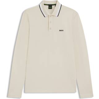 BOSS Plisy Long Sleeve Polo Cream