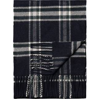 Eton Merino Wool Checked Scarf Navy