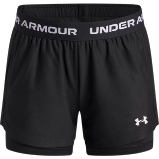 Under Armour Tech™ Play Up Girls' 2-in-1 Shorts Black / Black / White YLG (149 - 160 cm)