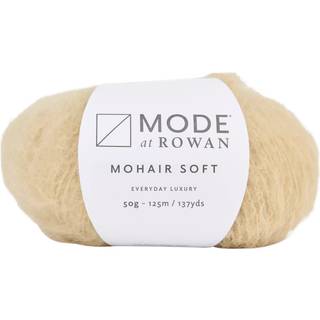 Mode at Rowan Mohair Soft 10201 Pampas Materiale: 60% mohair, 40% uld Vægt/længde: 50 g = ca 125 meter Anbefalede pinde: 5.50 mm Strikkefasthed: 10 cm x 10 cm = 16 m x 20 p Vask: Håndvask / Må ikke tørretumbles eller stryges.